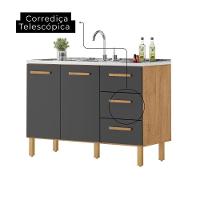 Cozinha Clarice Paneleiro Amêndoa Grafite - 3