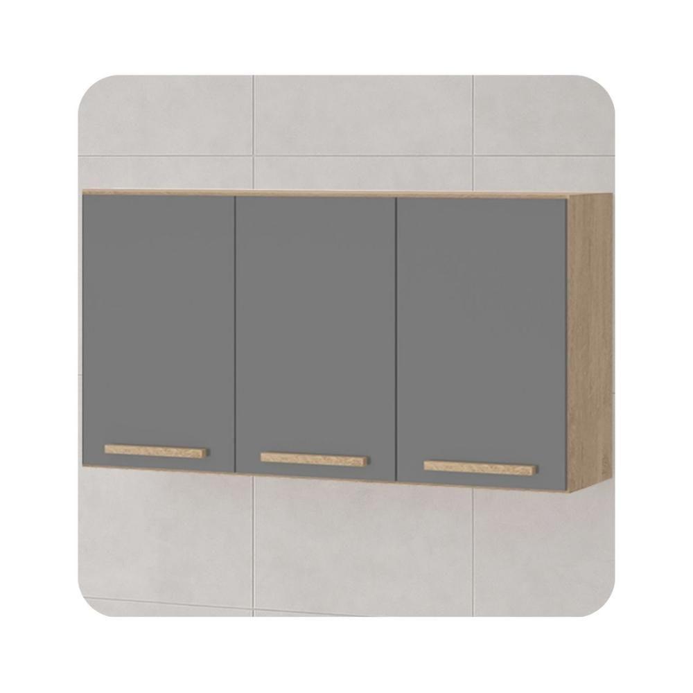 Aéreo Clarice 1,20 Mt 3 Portas Amêndoa Grafite - 2