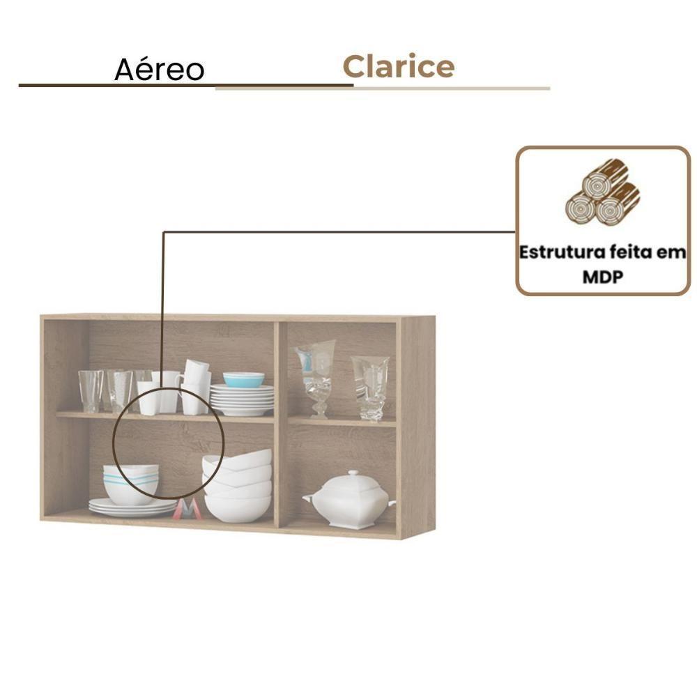 Aéreo Clarice 1,20 Mt 3 Portas Amêndoa - 2