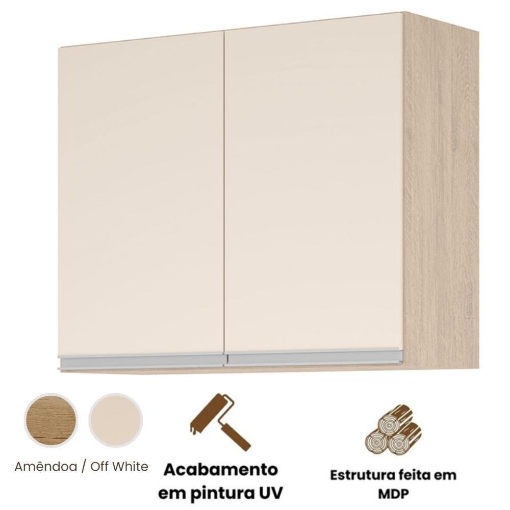 Aéreo 2 Portas Cozinha Isabela Amêndoa Off White - 3