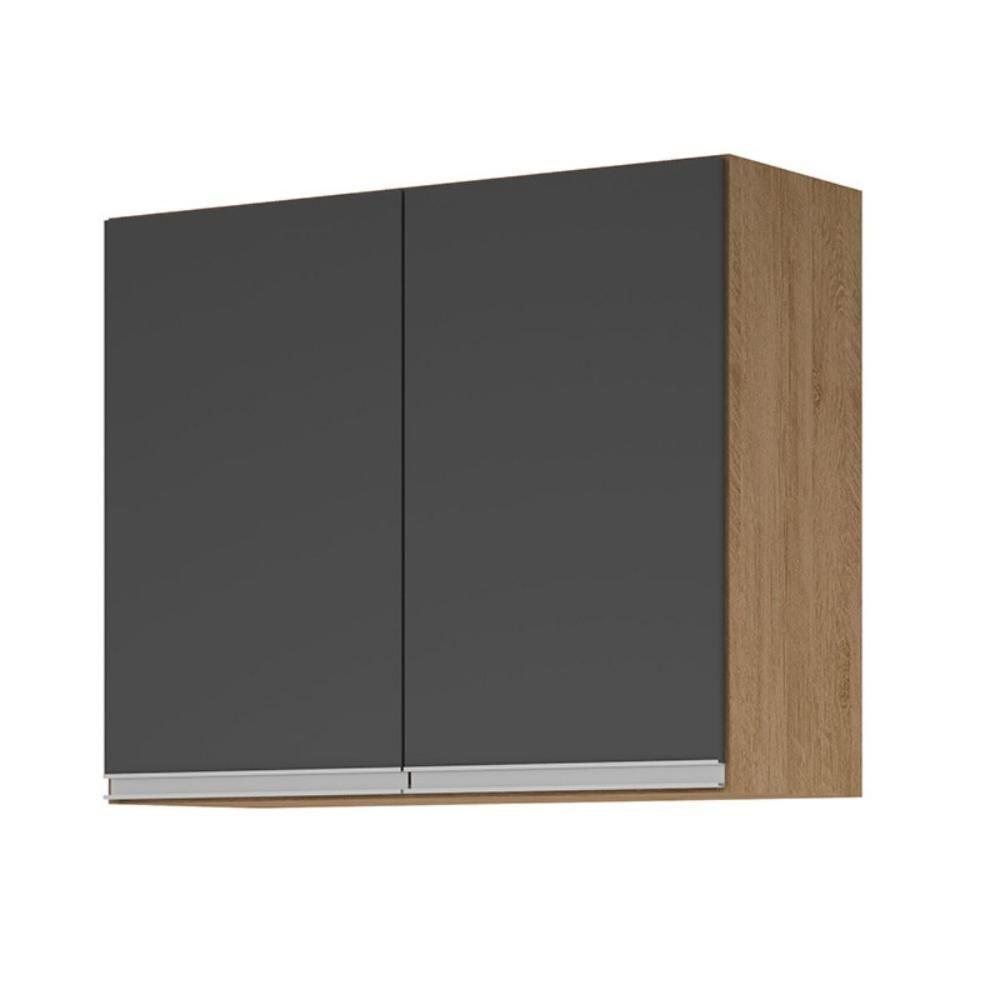 Aéreo 2 Portas Cozinha Isabela Amêndoa Grafite - 1