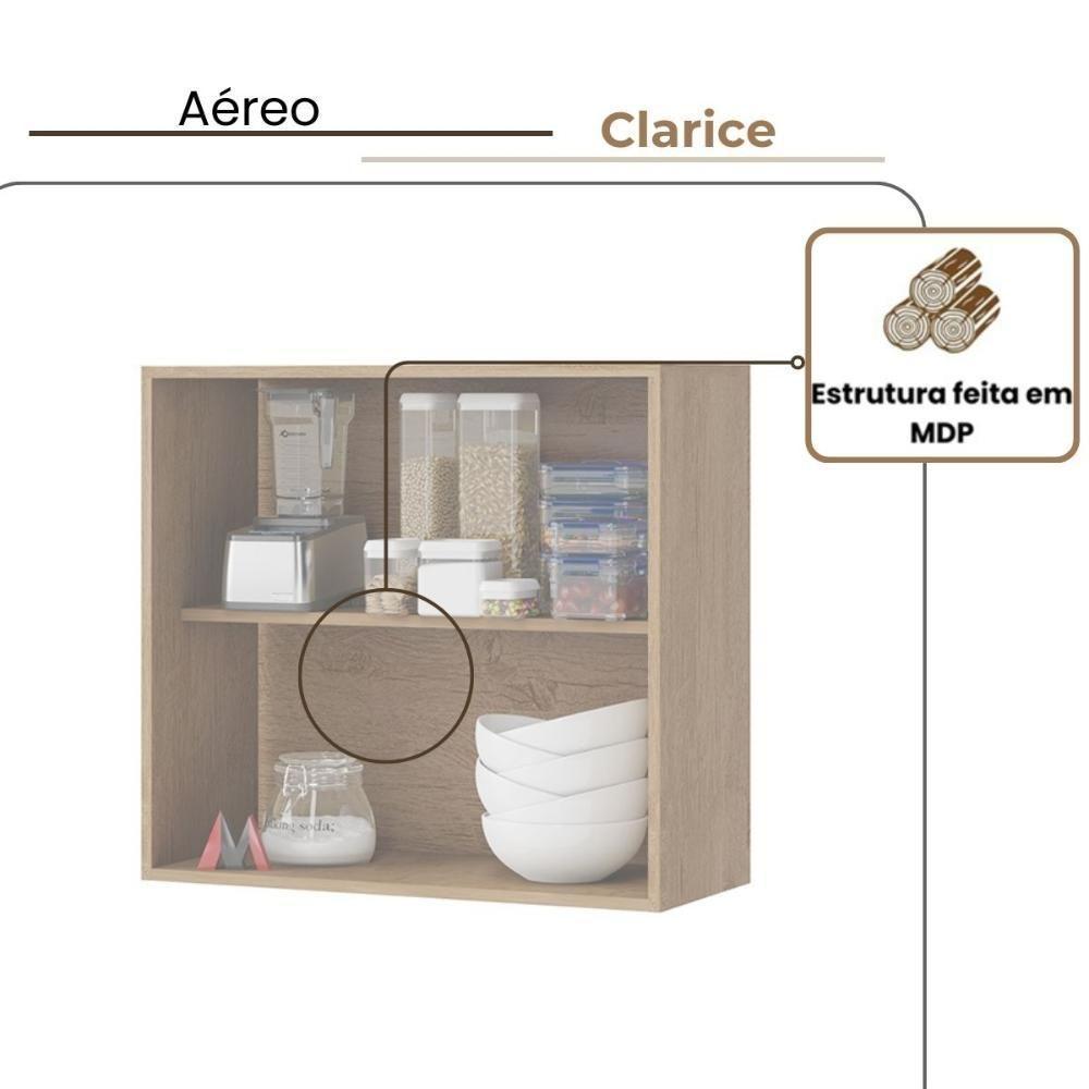 Aéreo 2 Portas Cozinha Clarice Amêndoa - 2