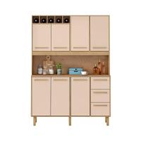 Armário De Cozinha Rafaela 1,43m 7 Portas Amêndoa Off White - 1