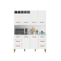 Armário De Cozinha Lívia 1,57m Com 6 Portas Branco - 1