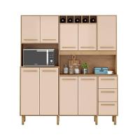 Armário De Cozinha Letícia 1,77 Mt 9 Portas Amêndoa Off White - 1