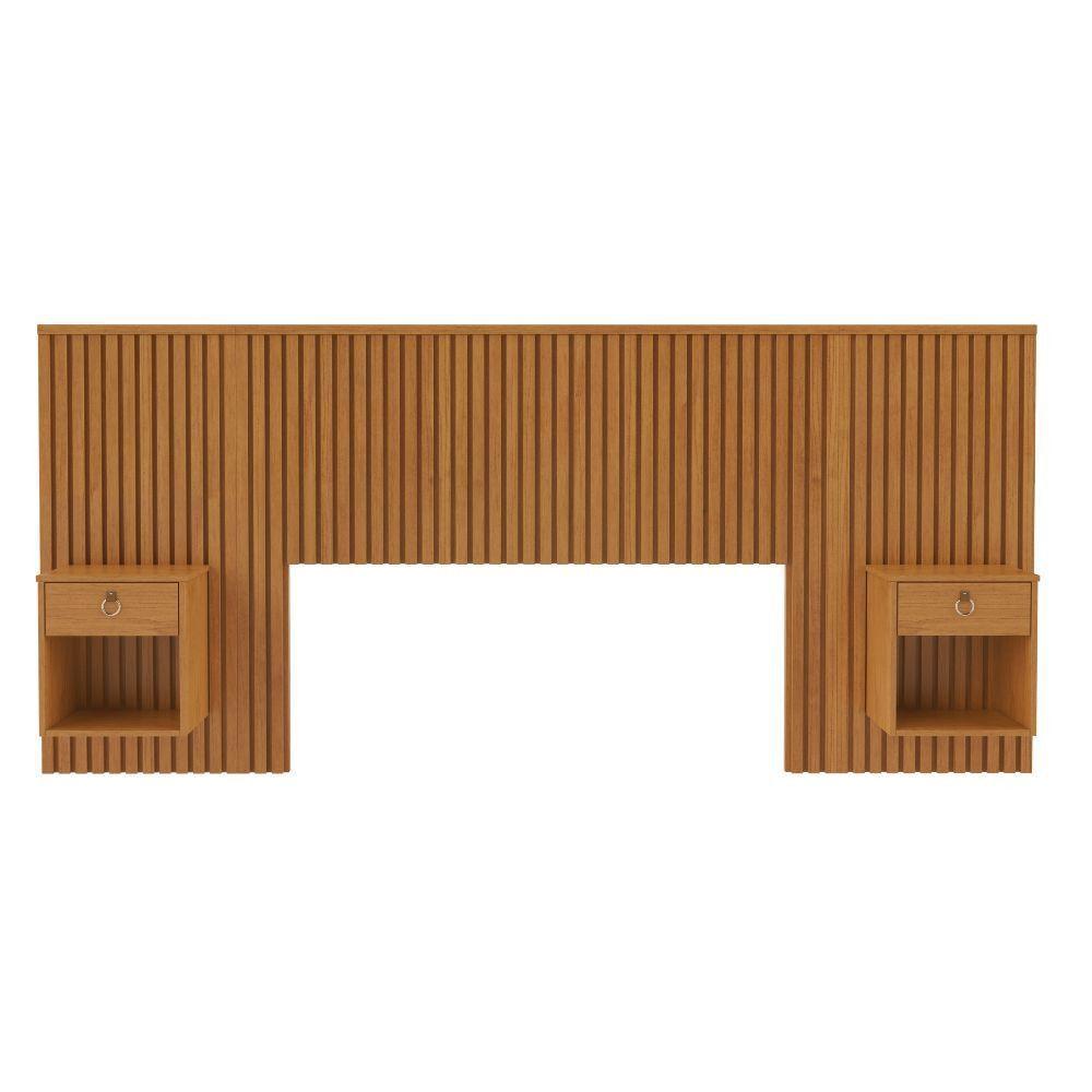 Cabeceira Cama Casal Sonhar Ripada Com 2 Mesas Cabeceira Jcm Cinamomo - 4