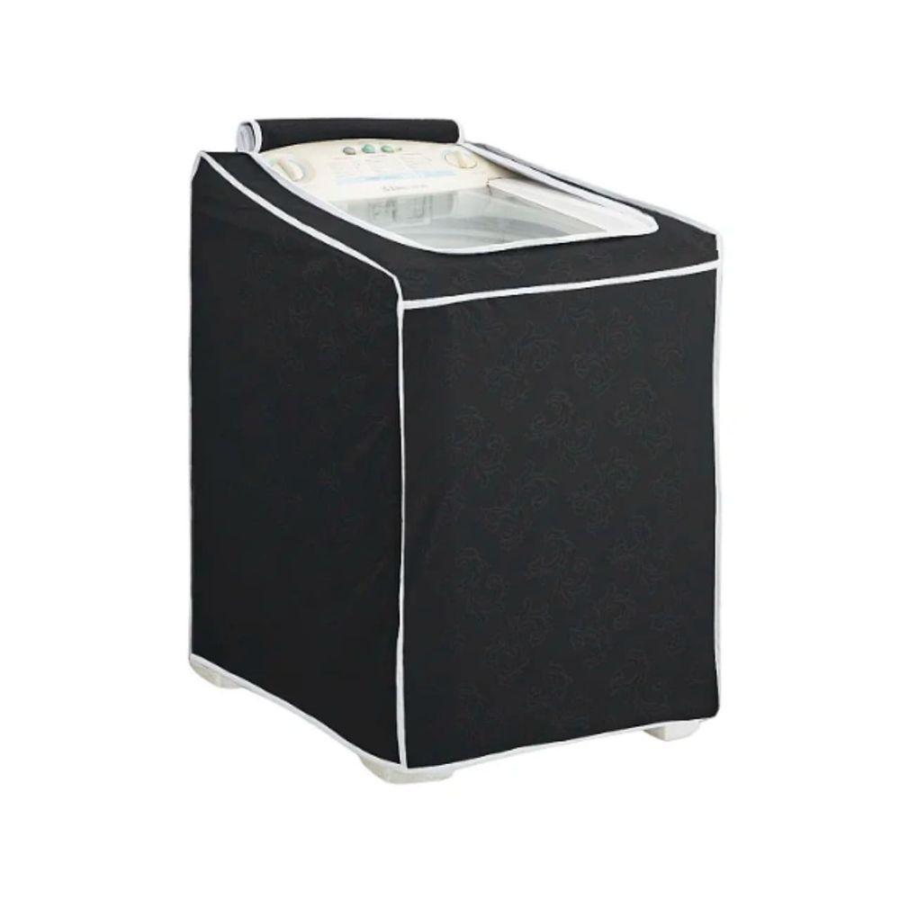 Capa Maquina De Lavar Abertura Superior Com Ziper Preta - P - 2