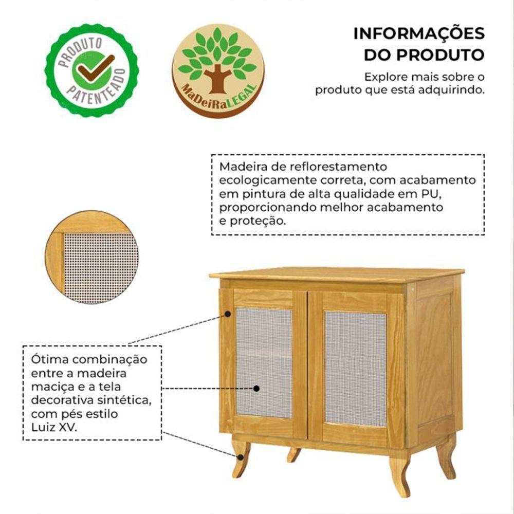 Bancada Barbearia Em Madeira Maciça Deltan 2 Portas Em Telinha - Imbuia - 2