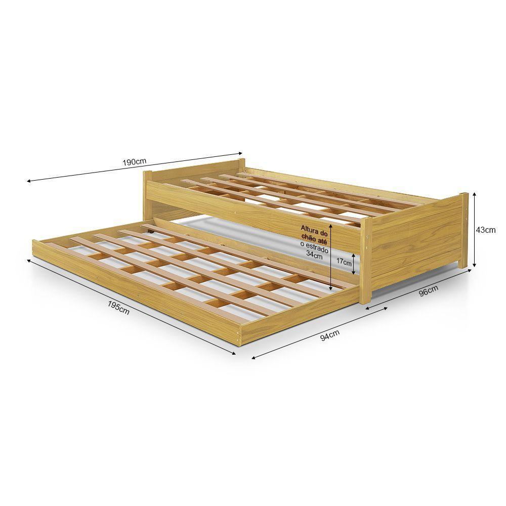 Cama Solteiro Bibox Bicama Gabrieli Com 2 Colchões Inclusos - Imbuia - 4