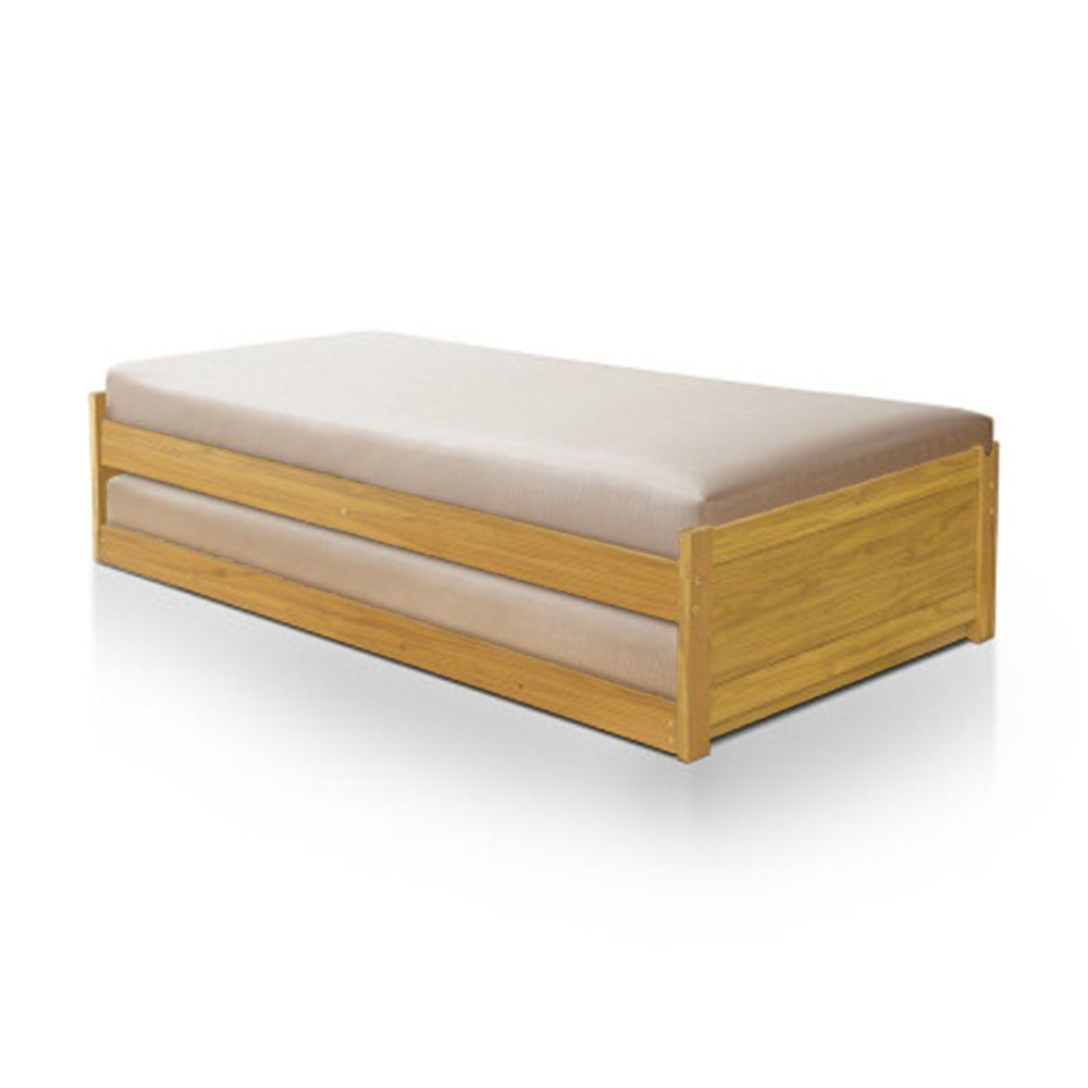 Cama Solteiro Bibox Bicama Gabrieli Com 2 Colchões Inclusos - Imbuia - 5
