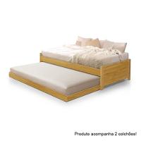 Cama Solteiro Bibox Bicama Gabrieli Com 2 Colchões Inclusos - Imbuia - 2