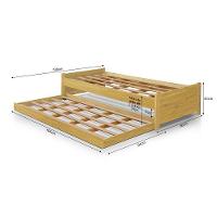 Cama Solteiro Bibox Bicama Gabrieli Com 2 Colchões Inclusos - Imbuia