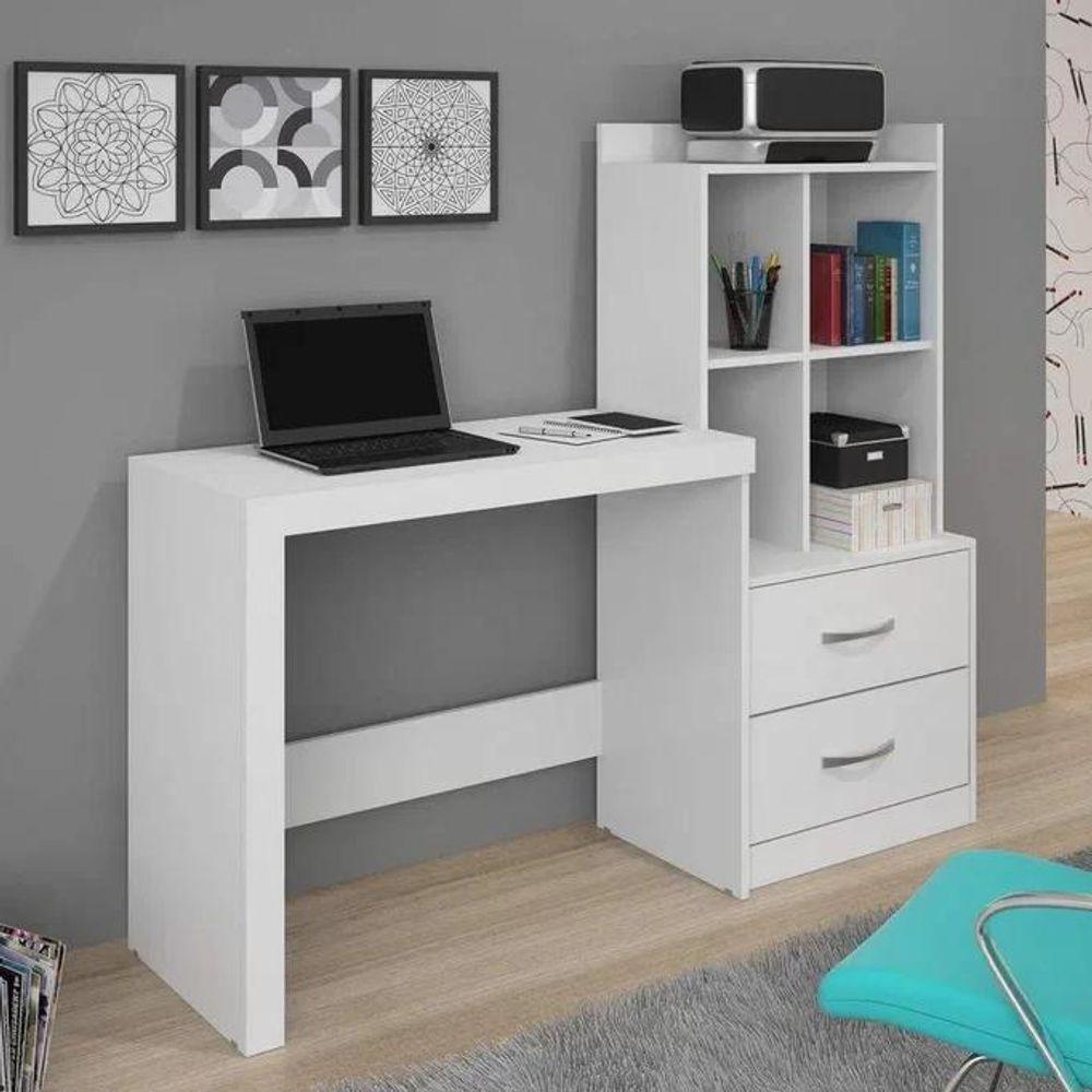 Escrivaninha Alana 2 Gavetas Jcm Movelaria - Branco - 1