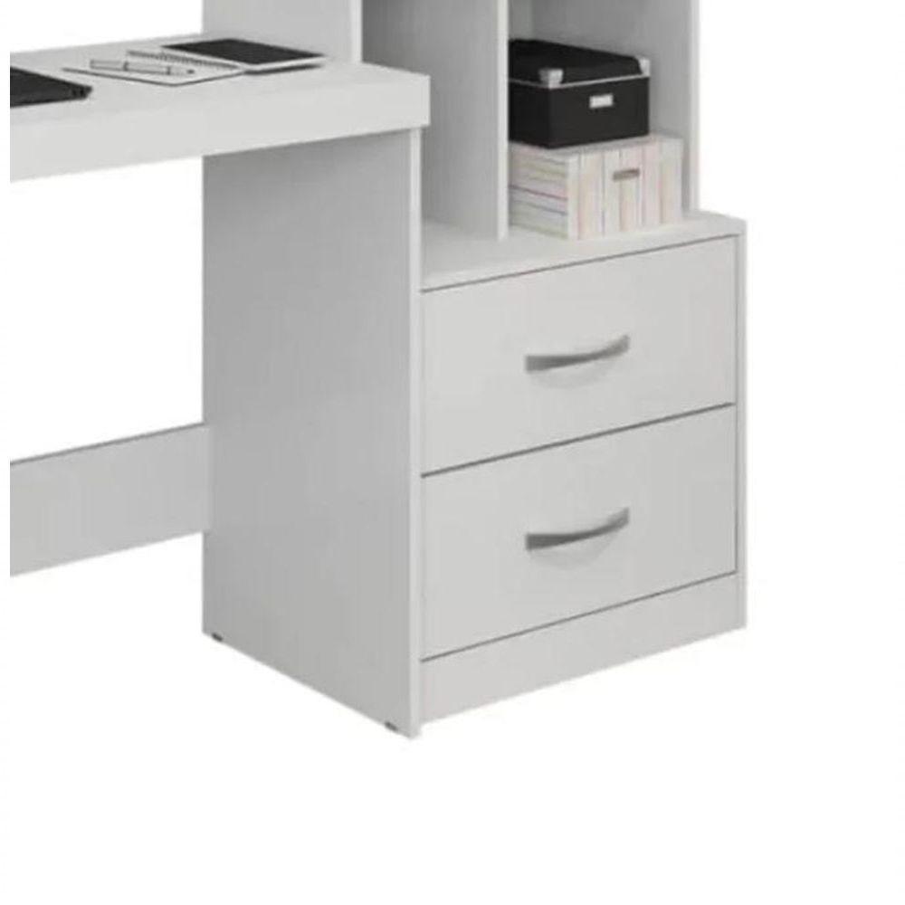 Escrivaninha Alana 2 Gavetas Jcm Movelaria - Branco - 3