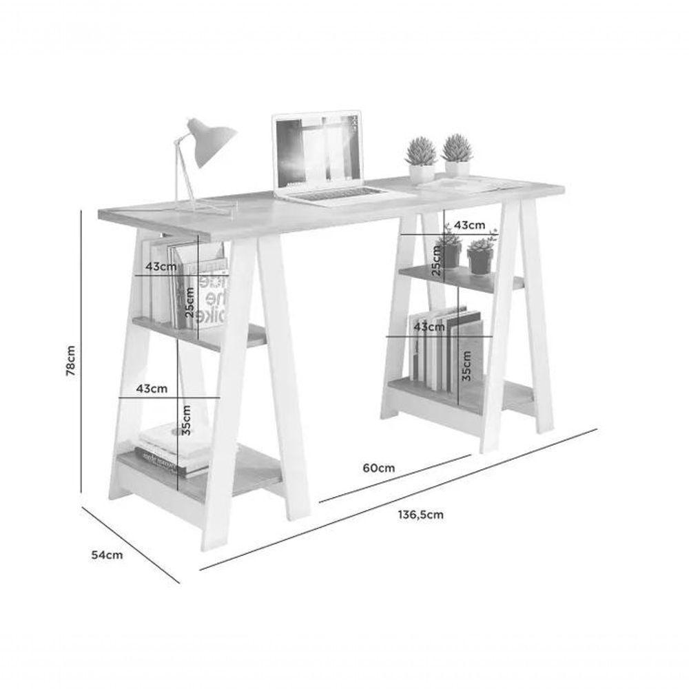 Escrivaninha Vigor Jcm Movelaria - Cinamomo-grafite - 3