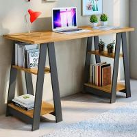 Escrivaninha Vigor Jcm Movelaria - Cinamomo-grafite - 1