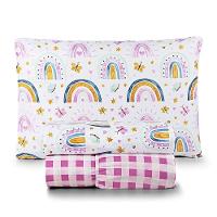 Jogo De Cama Lençol Casa Scarpa Lutti Solteiro Infantil 200 Fios Estampado 3 Peças Arco íris Rainbow Rosa - 1