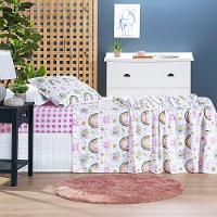 Jogo De Cama Lençol Casa Scarpa Lutti Solteiro Infantil 200 Fios Estampado 3 Peças Arco íris Rainbow Rosa - 2
