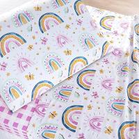 Jogo De Cama Lençol Casa Scarpa Lutti Solteiro Infantil 200 Fios Estampado 3 Peças Arco íris Rainbow Rosa - 3