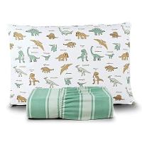 Jogo De Cama Lençol Casa Scarpa Lutti Solteiro Infantil 200 Fios Estampado 2 Peças Dinossauro Verde - 1