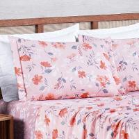 Jogo Cama Lençol Belle Queen 400 Fios Estampado 4 Peças Floral Rosê - 3