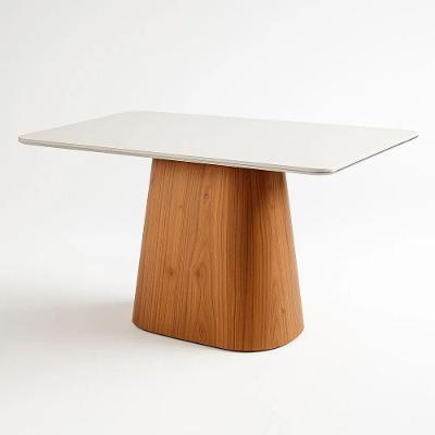 Mesa Jantar Maya Retangular Tampo Laqueado Vidro Luka Decor Off White
