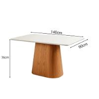 Mesa Jantar Maya Retangular Tampo Laqueado Vidro Luka Decor Off White - 4