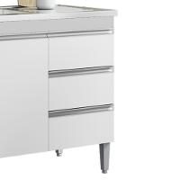 Balcão Pia Sem Tampo 2 Portas 3 Gavetas 116 Cm Andreia Branco Reajl Moveis - 6