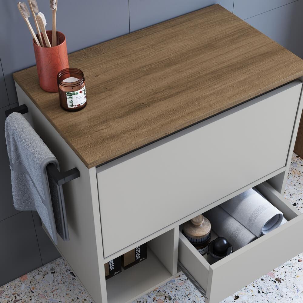 Gabinete Para Banheiro 01 Porta 01 Gaveta 60cm Mel Arenas Proddy - 5