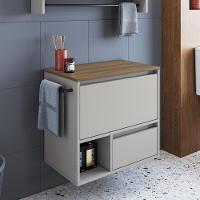 Gabinete Para Banheiro 01 Porta 01 Gaveta 60cm Mel Arenas Proddy - 2