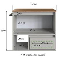 Gabinete Para Banheiro 01 Porta 01 Gaveta 60cm Mel Arenas Proddy - 3