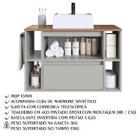 Espelheira E Gabinete Suspenso Com Cuba 80cm Mel Arenas Proddy - 5