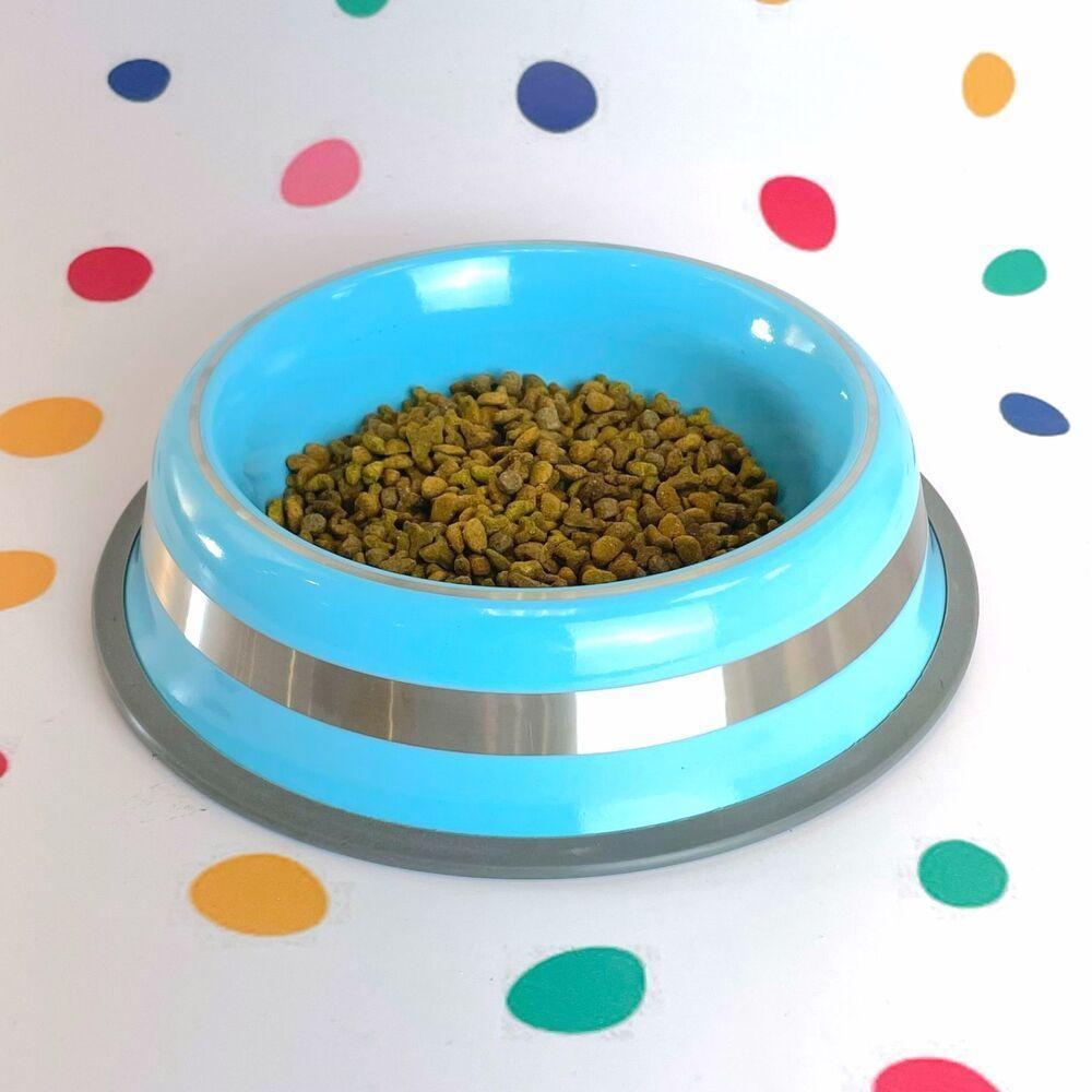 Comedouro Antiderrapante Azul Em Aço Inox 850ml - Durabilidade E Estabilidade Para Seu Pet - 6