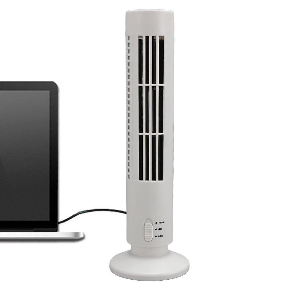 Ventilador Torre Vertical Portátil Usb Mini Bivolt Compacto 2 Velocidades Mesa Escritório Branco - 3