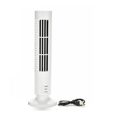 Ventilador Torre Vertical Portátil Usb Mini Bivolt Compacto 2 Velocidades Mesa Escritório Branco