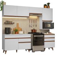 Armário De Cozinha Completa 250cm Branco Reims Madesa 07 Branco - 2