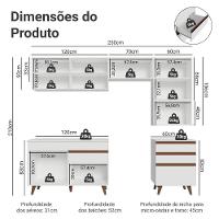 Armário De Cozinha Completa 250cm Branco Reims Madesa 07 Branco - 3