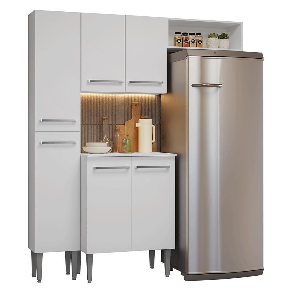 Armário De Cozinha Compacta 156cm Emilly Madesa Branco 03 Branco - 2