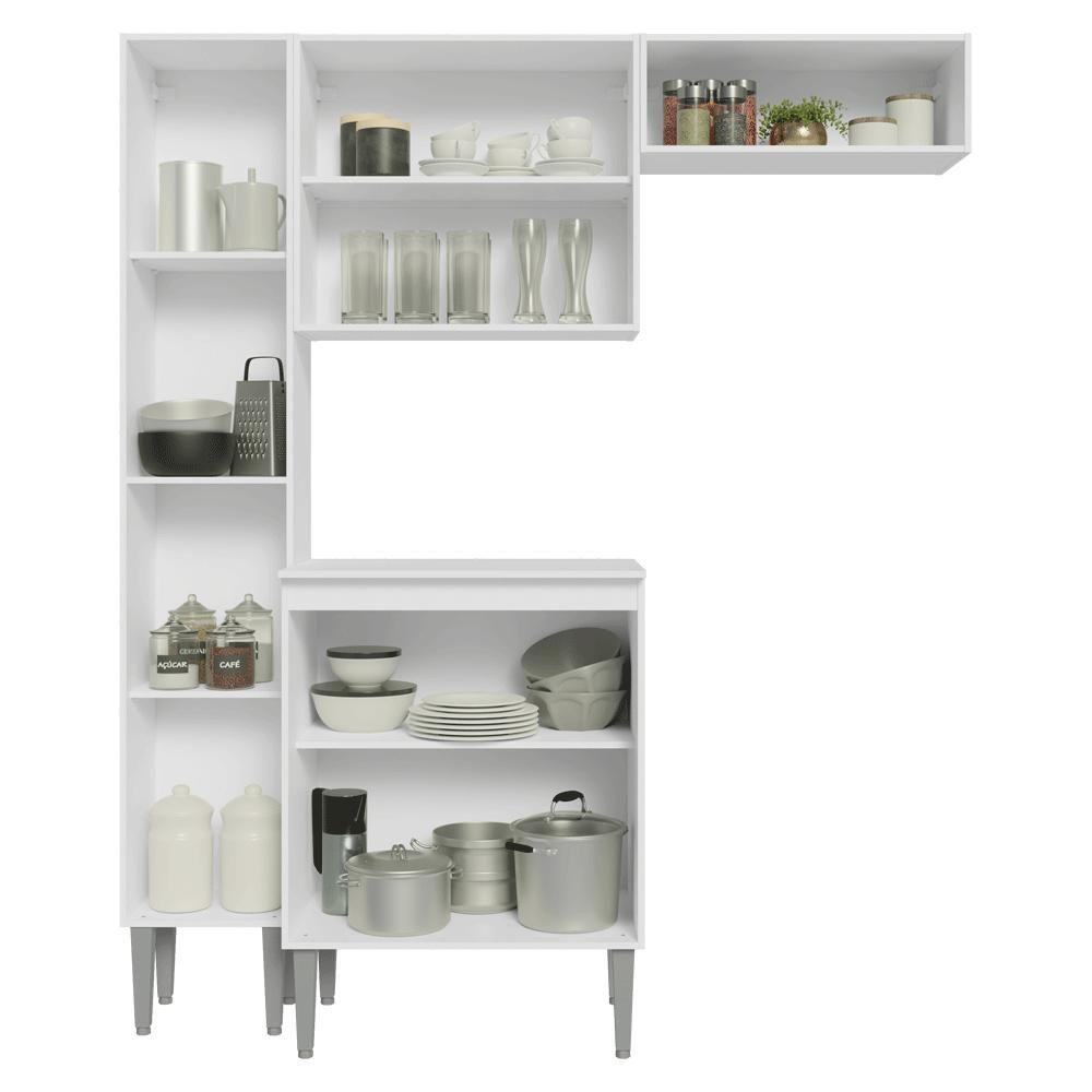 Armário De Cozinha Compacta 156cm Emilly Madesa Branco 03 Branco - 5