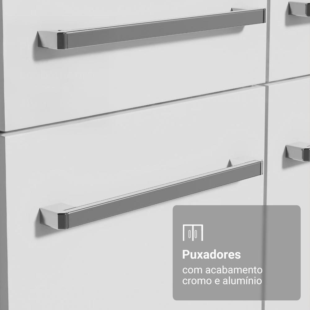 Armário De Cozinha Compacta 156cm Emilly Madesa Branco 03 Branco - 6