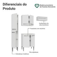 Armário De Cozinha Compacta 156cm Emilly Madesa Branco 03 Branco
