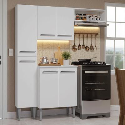 Armário De Cozinha Compacta 156cm Emilly Madesa Branco 01 Branco