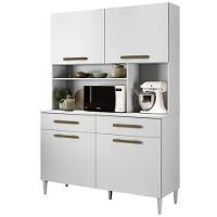 Armário De Cozinha Ceará 4 Portas 2 Gavetas Branco Kaiki Móveis - 1