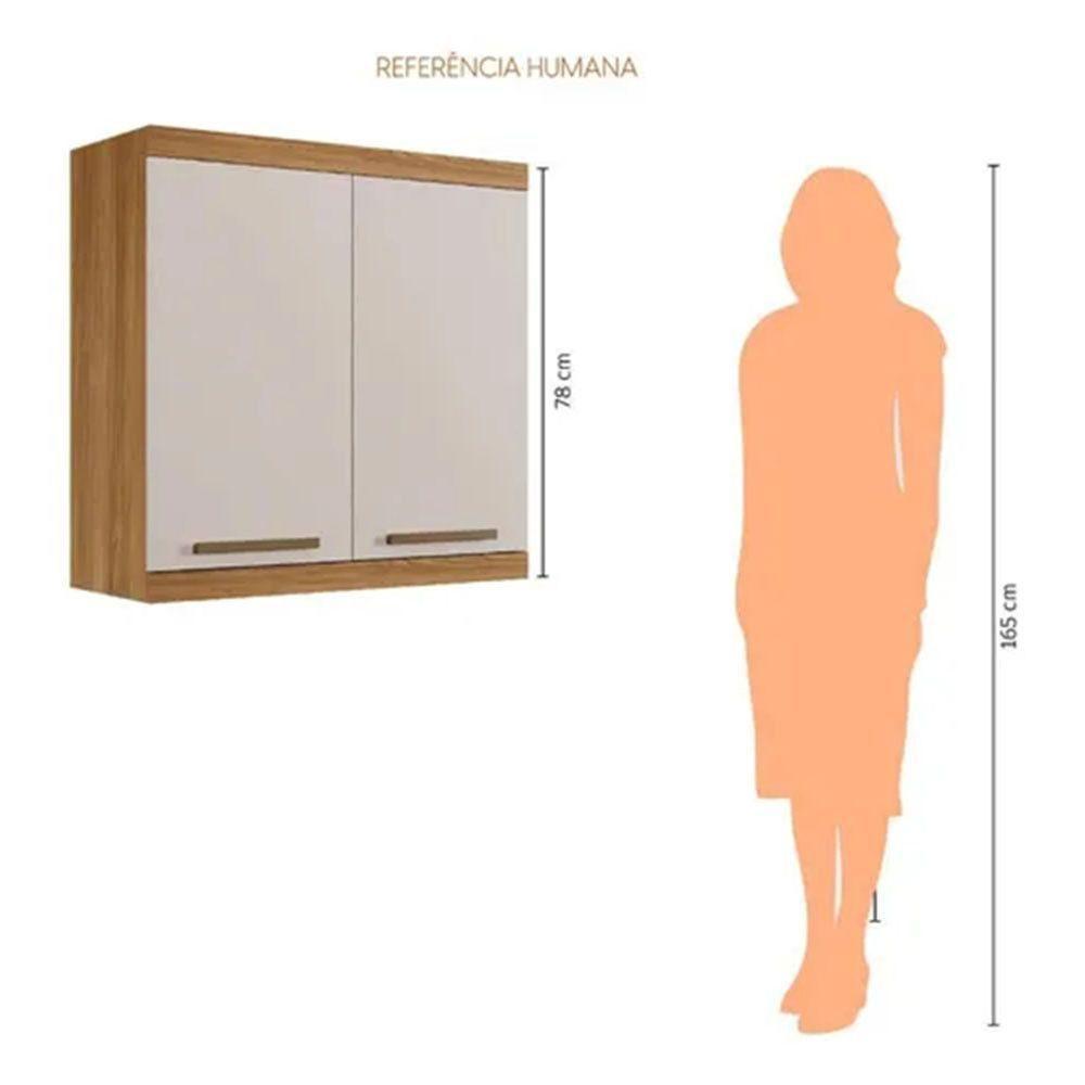 Armário De Cozinha Aéreo Gold Suspenso 2 Portas Arte Móveis Cinamomo Off - 7