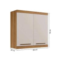 Armário De Cozinha Aéreo Gold Suspenso 2 Portas Arte Móveis Cinamomo Off - 6