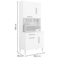 Armário De Cozinha Bahia 4 Portas 1 Gaveta Nature Off Kaiki Móveis - 3