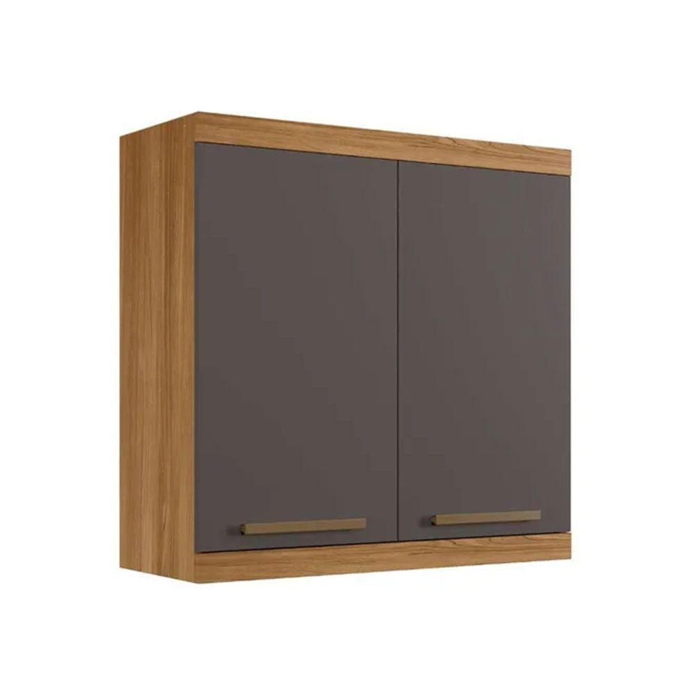 Armário De Cozinha Aéreo Gold Suspenso 2 Portas Arte Móveis Cinamomo Grafite - 1