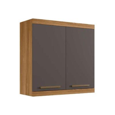 Armário De Cozinha Aéreo Gold Suspenso 2 Portas Arte Móveis Cinamomo Grafite