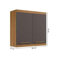 Armário De Cozinha Aéreo Gold Suspenso 2 Portas Arte Móveis Cinamomo Grafite - 6