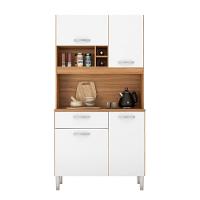 Armário Cozinha Compacta 4 Portas 1 Gaveta Balcão E Aéreo Amendola Branco - 2